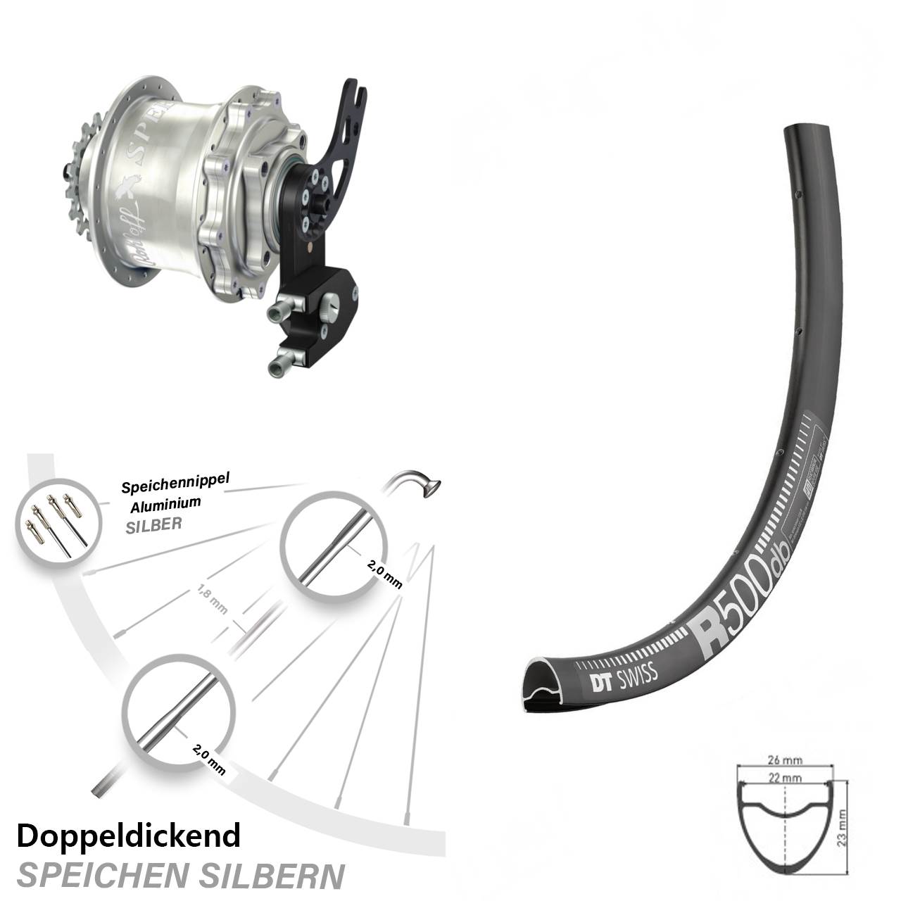 Disc Hinterrrad 29 Zoll DT Swiss R 500 Rohloff Speedhub CC DB PM