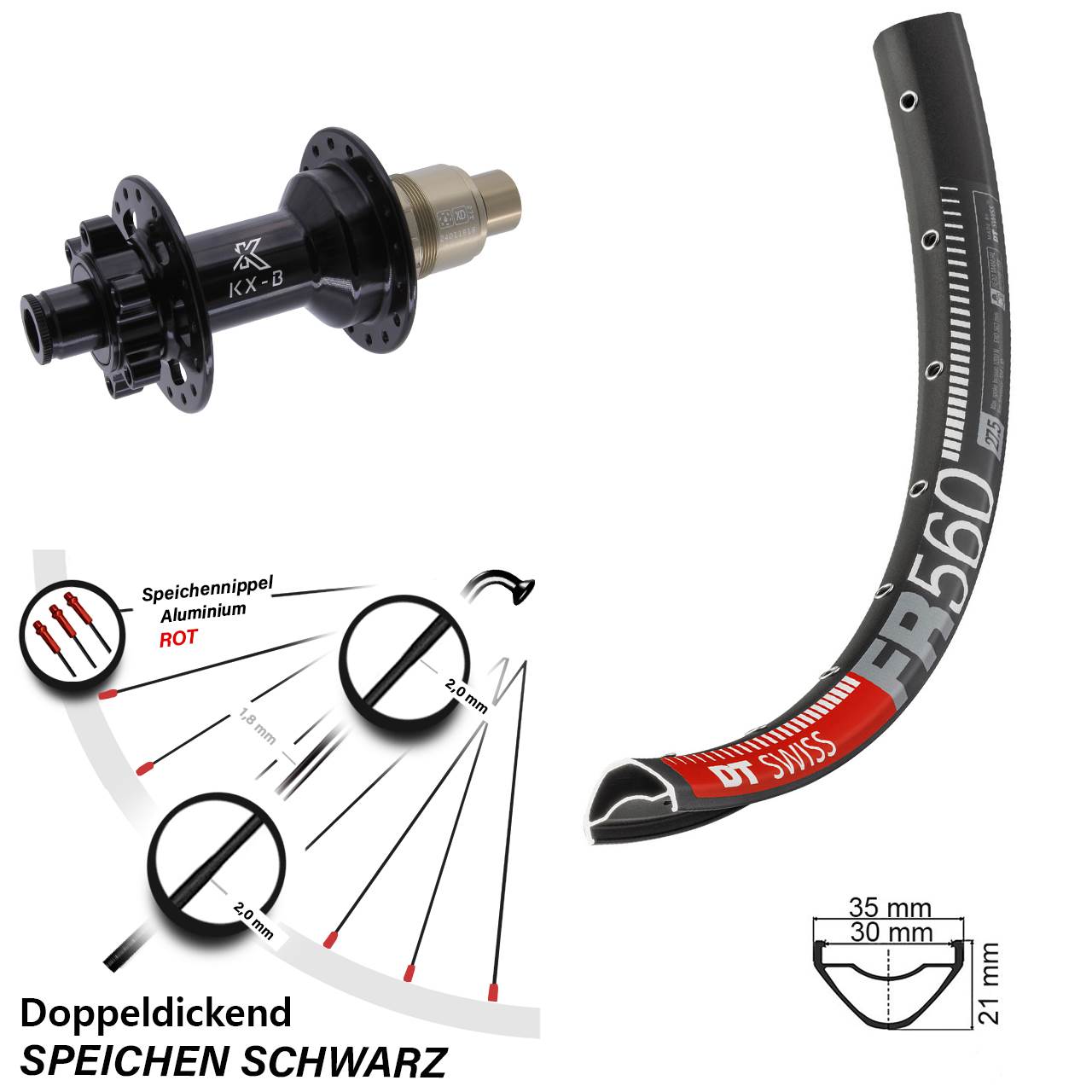 Disc Hinterrad 12x148 26 Zoll DT Swiss FR 560 KX-B SRAM XD