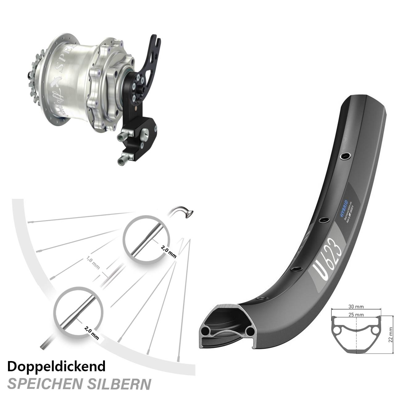 Disc Laufrad 29 Zoll DT Swiss U 623 Rohloff Speedhub CC DB PM