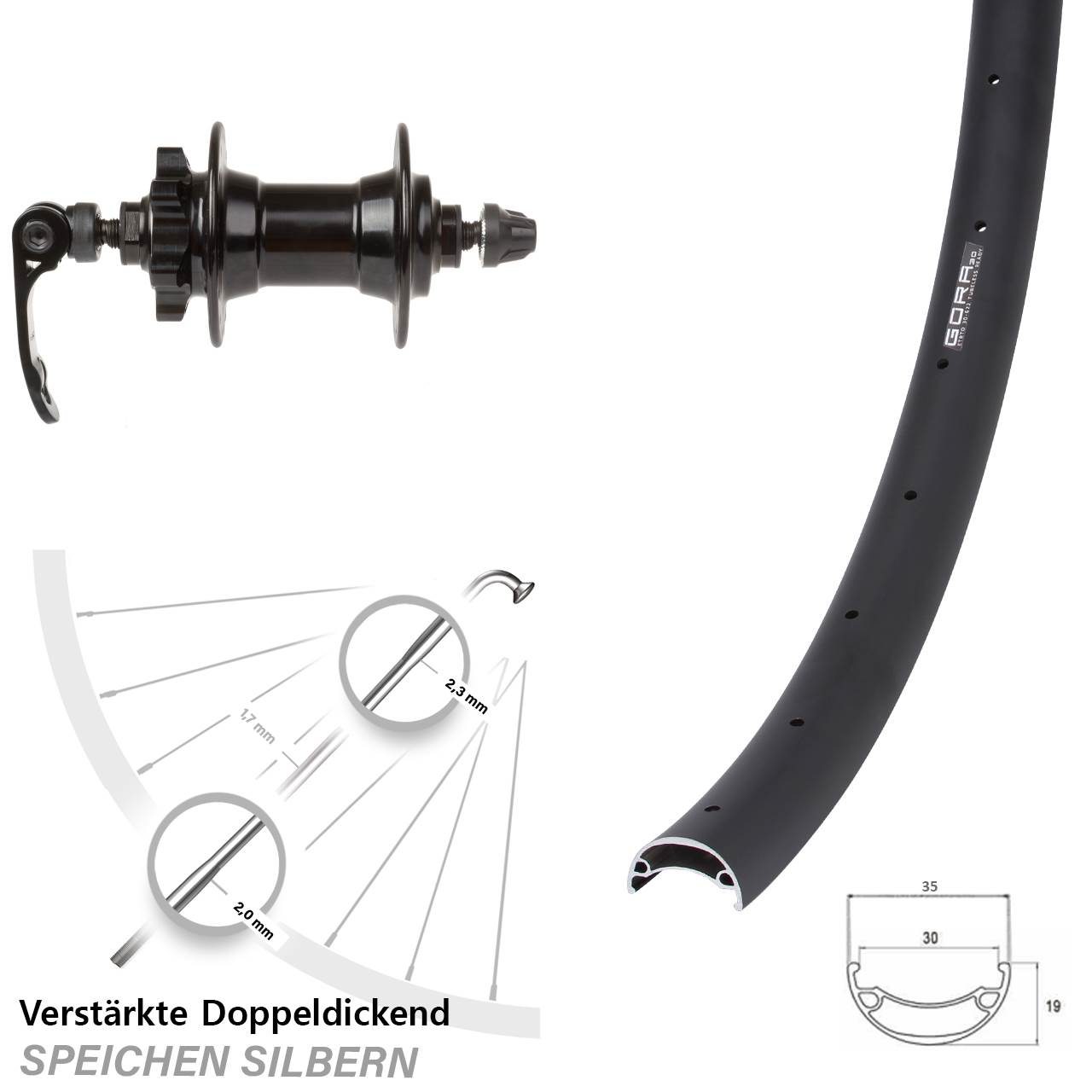 Vorderrad 6-Loch QR 20 Zoll Gora 30 Novatec