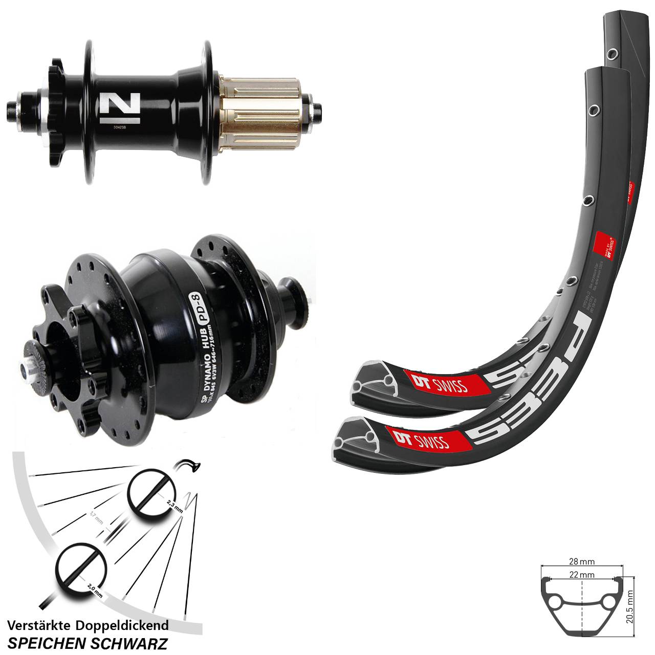Laufradsatz 6-Loch QR 27,5 Zoll DT Swiss 533 D Novatec D-042 SB Shutter PD-8 8-11 fach HG