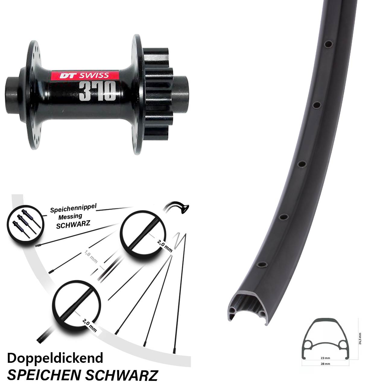 Ambrosio Sport DT Swiss 370 29 Zoll Disc Laufrad 12x100
