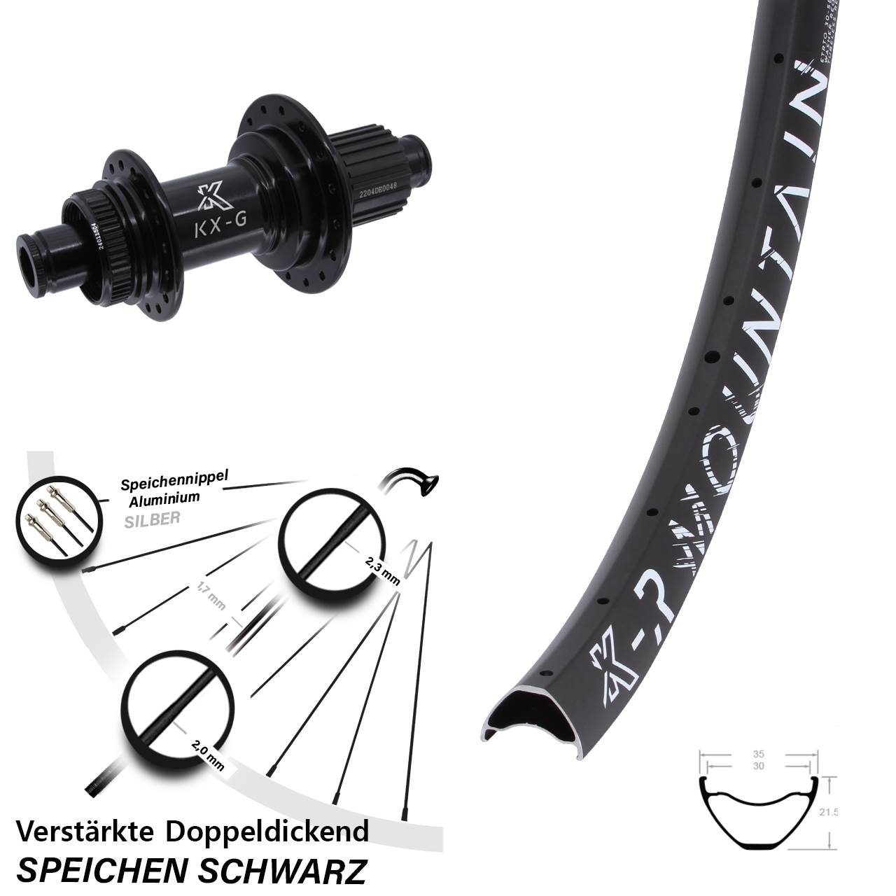 650B KX-GSR Mountain Heavy Duty Centerlock Hinterrad 12x142 Micro Spline