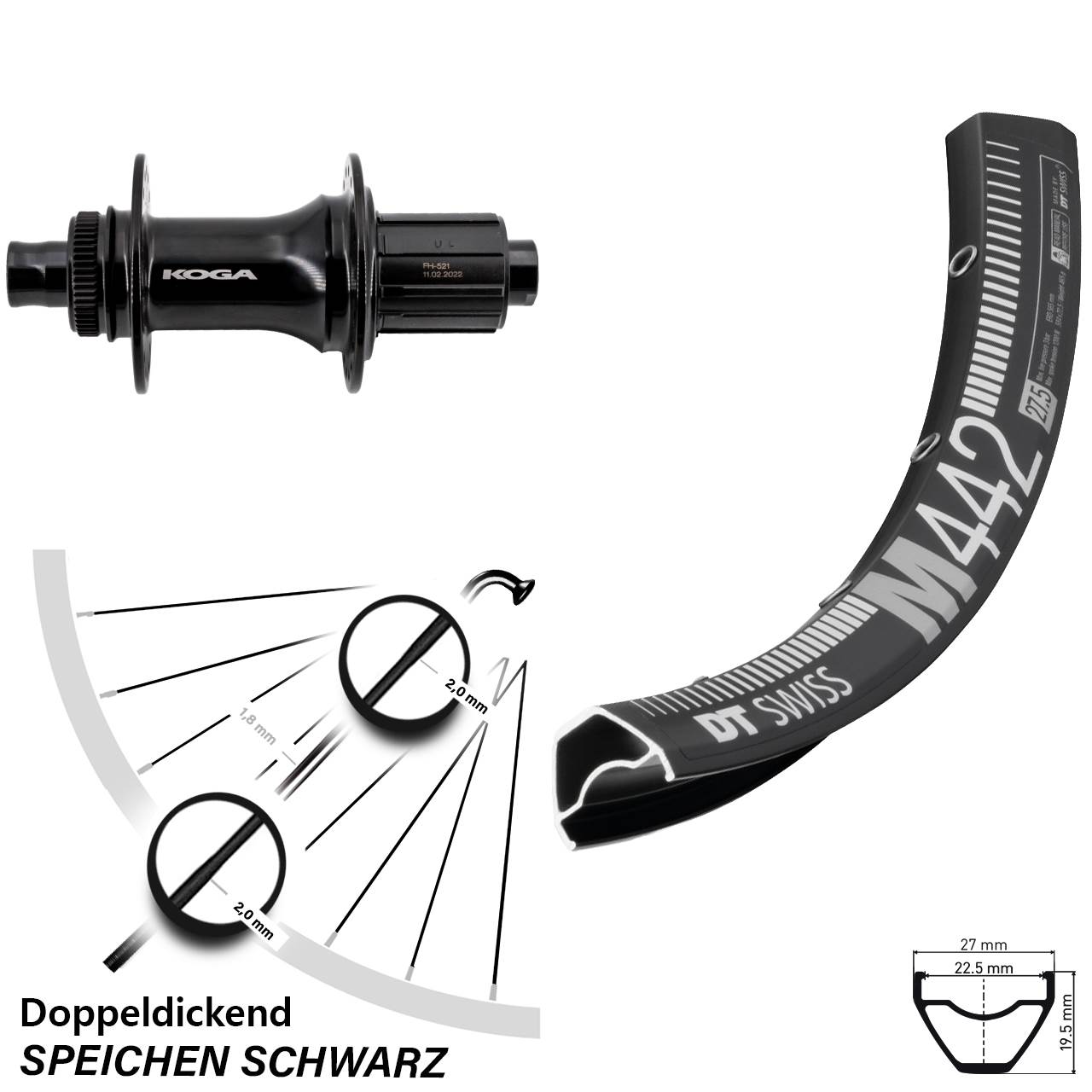 Centerlock Hinterrad 29 Zoll DT Swiss M442 Formula ECT-148S 8-11 fach 12x148 Boost