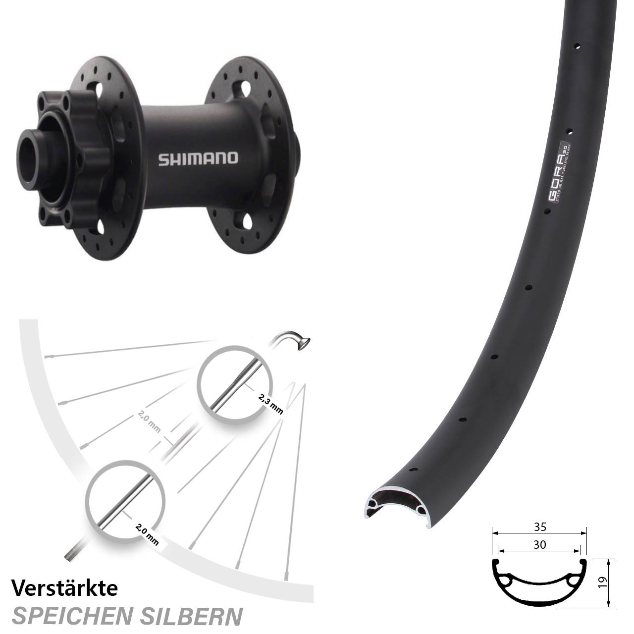 Gora 30 Shimano Deore XT 27,5 Zoll 6-Loch Vorderrad 15x100