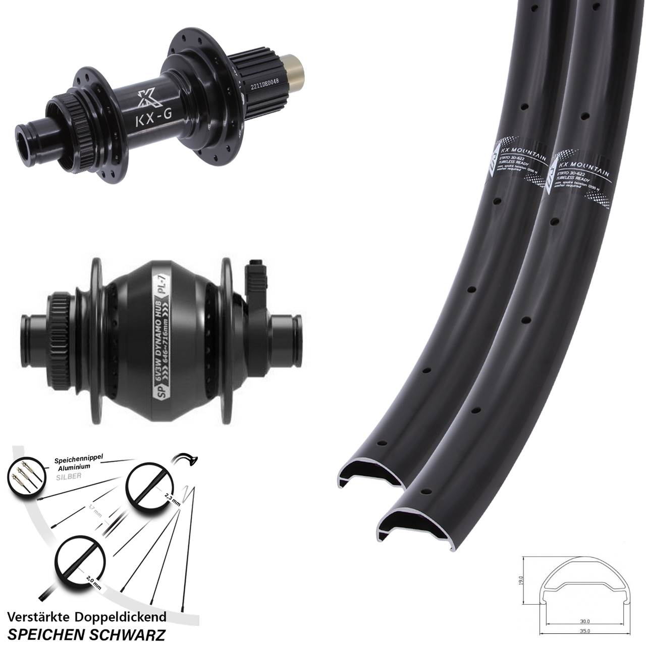 29 Zoll KX-G Mountain TR Shutter PL-7 Centerlock Laufradsatz 12x100/142 Micro Spline