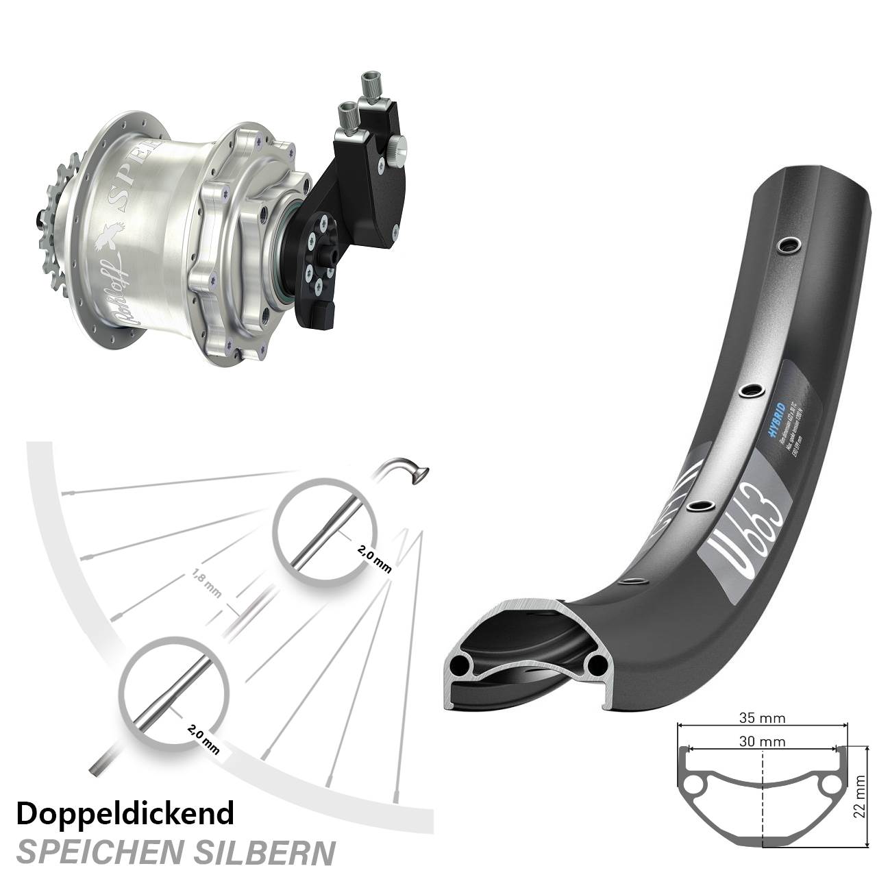DT Swiss U663 Rohloff 500/14 CC DB OEM Tandem 29 Zoll Disc Hinterrrad