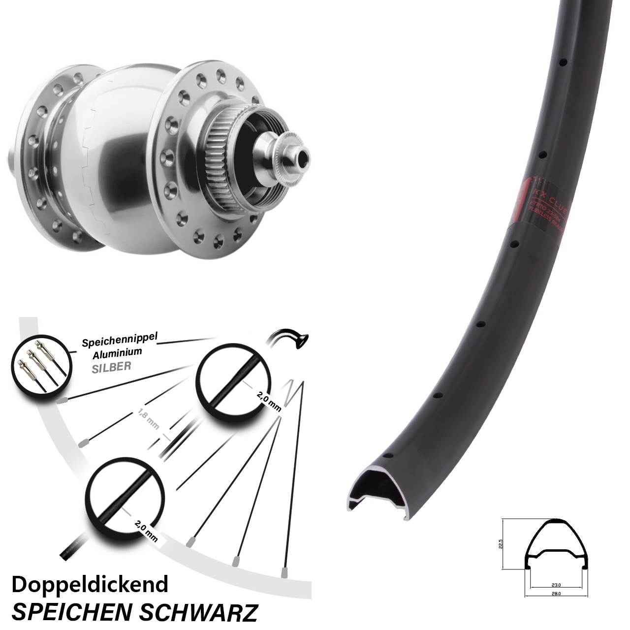 Disc Nabendynamovorderrad 29 Zoll KX Clue SON 28 für Schnellspanner