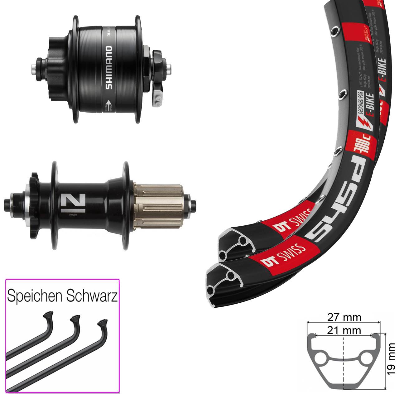 29 Zoll DT Swiss 545d Novatec D-042SB DH-3D32 Disc Laufradsatz QR 8-11 fach