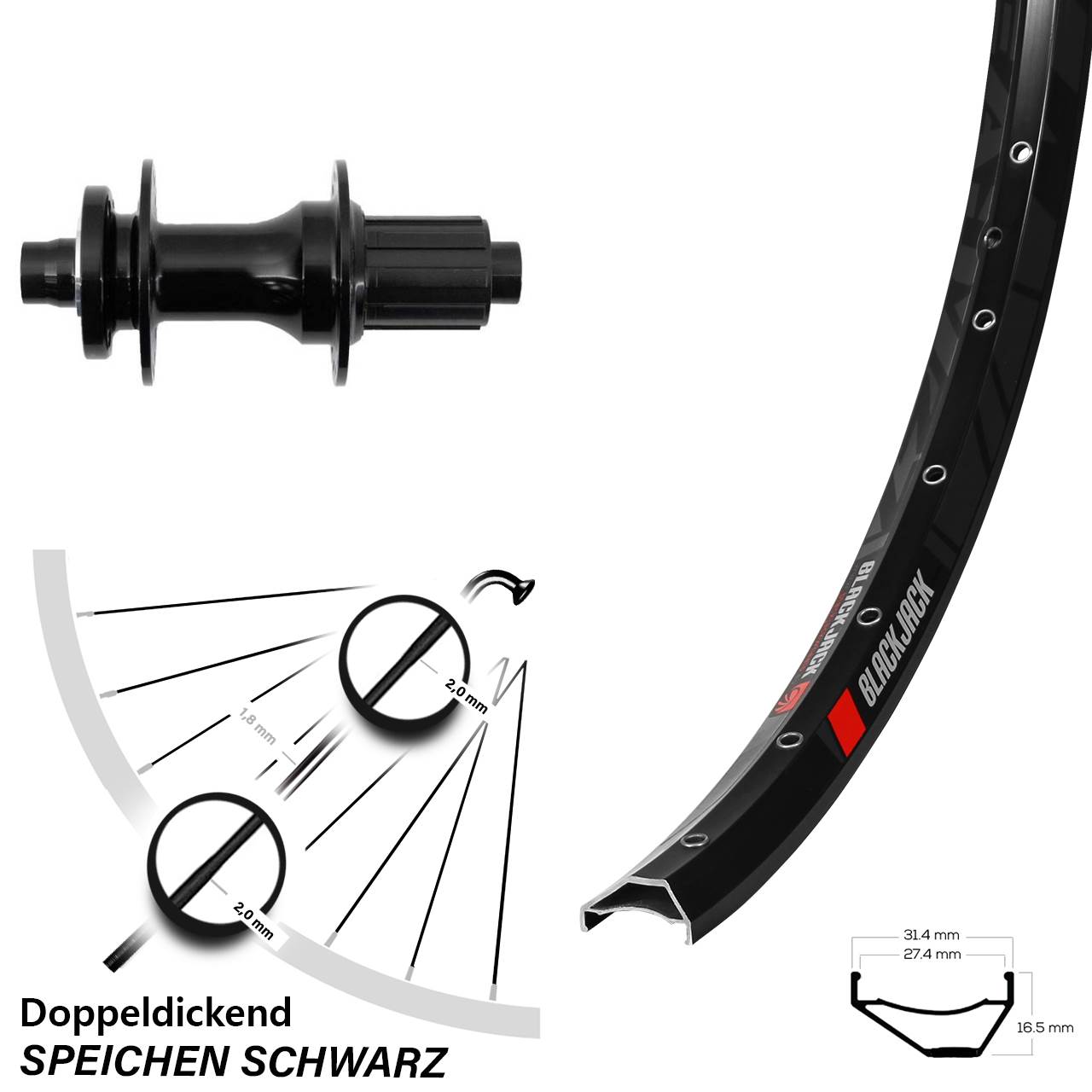 Disc Hinterrad 650B Rodi Ready 27 Fastace DA210 8-12 fach HG 12x148