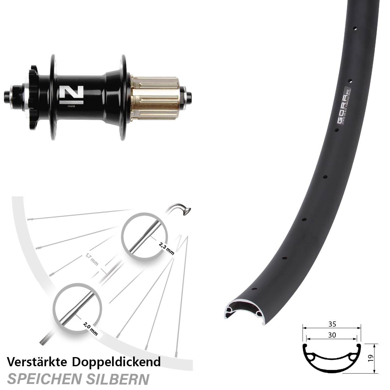 Disc Laufrad für Schnellspanner 26 Zoll Gora 30 Novatec D-042SB 8-11 fach HG
