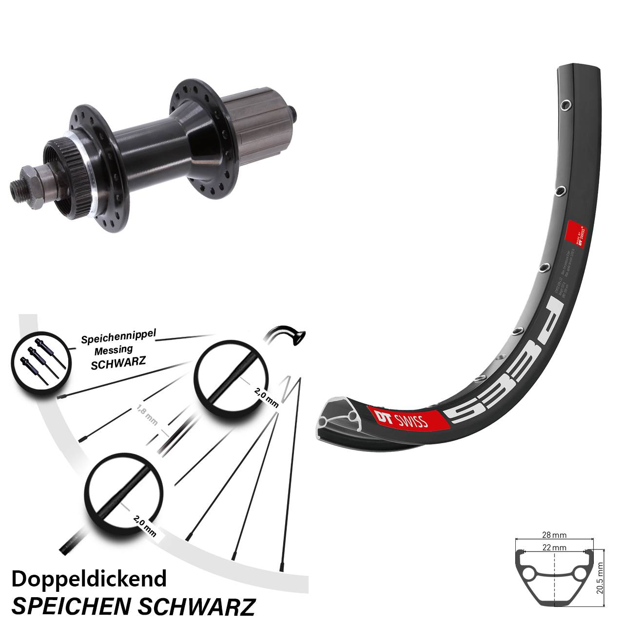 Disc Laufrad 28-29 Zoll DT Swiss 533 D Joytech D762 8-11 fach QR