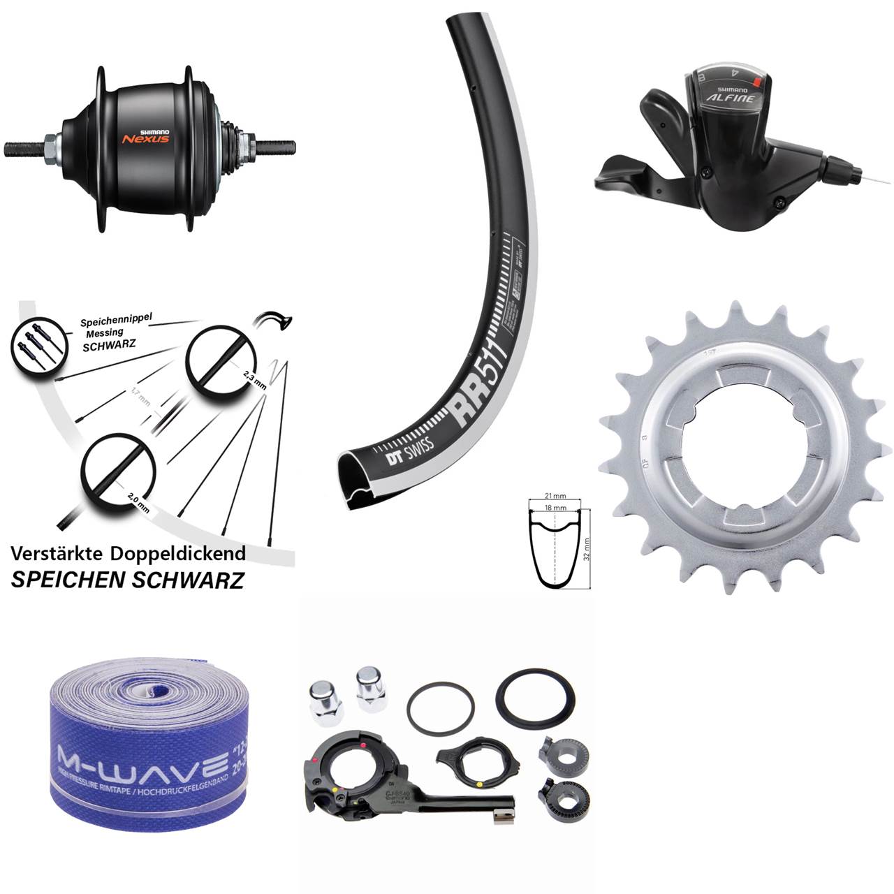 Hinterrad 28 Zoll Shimano Nexus 8 Gang DT Swiss RR-511 Freilauf