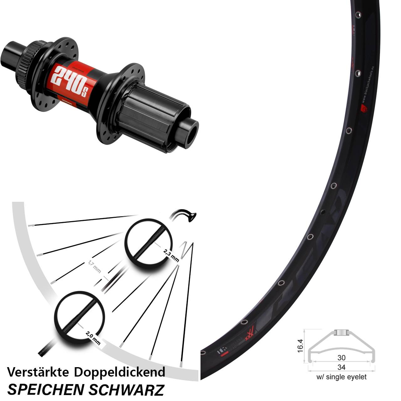 Disc Hinterrad 650B Rodi Ready 30 DT Swiss 240S 8-11 fach HG 12x148