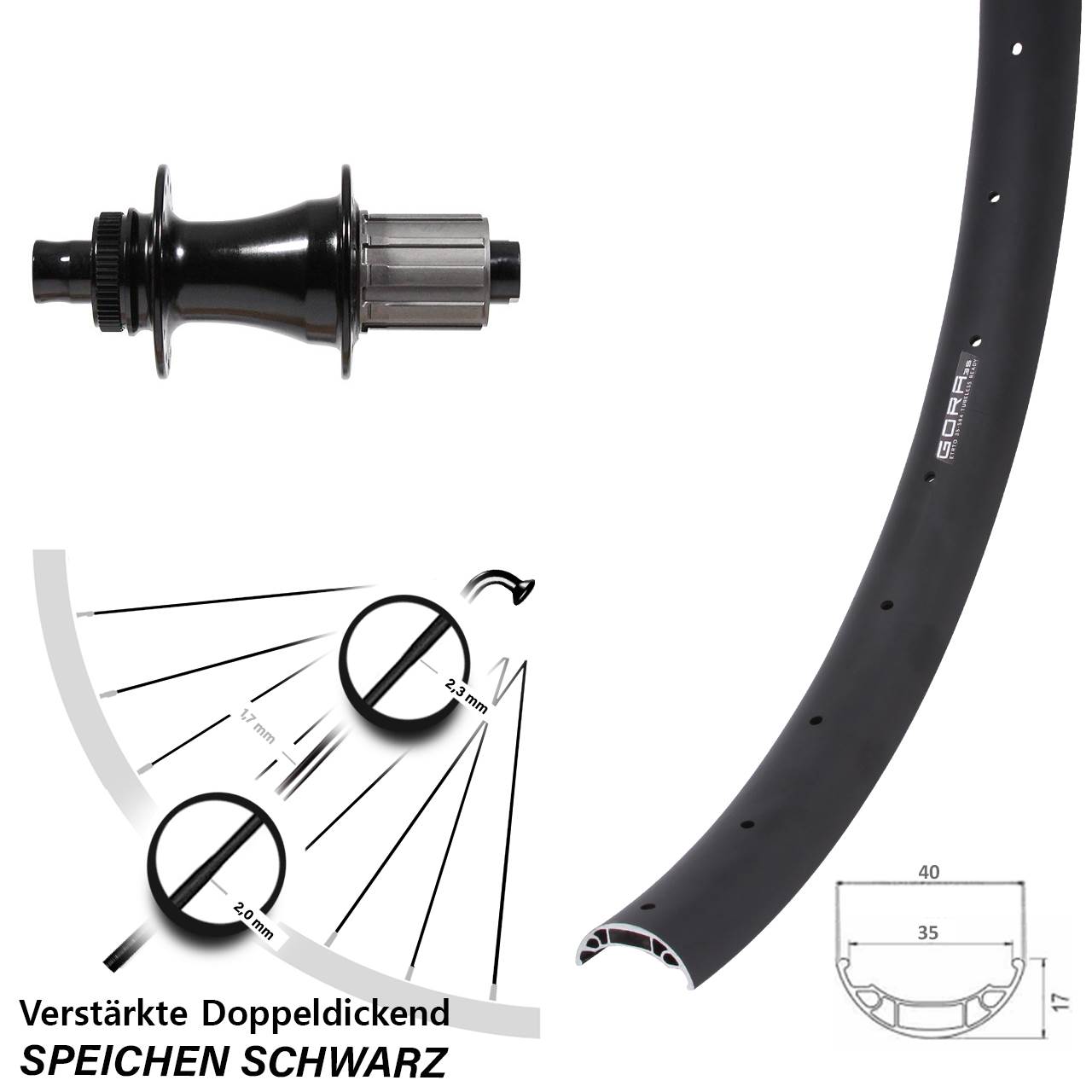 Disc Hinterrad 12x142 27,5 Zoll Gora 35 Formula CL-142S 8-11 fach