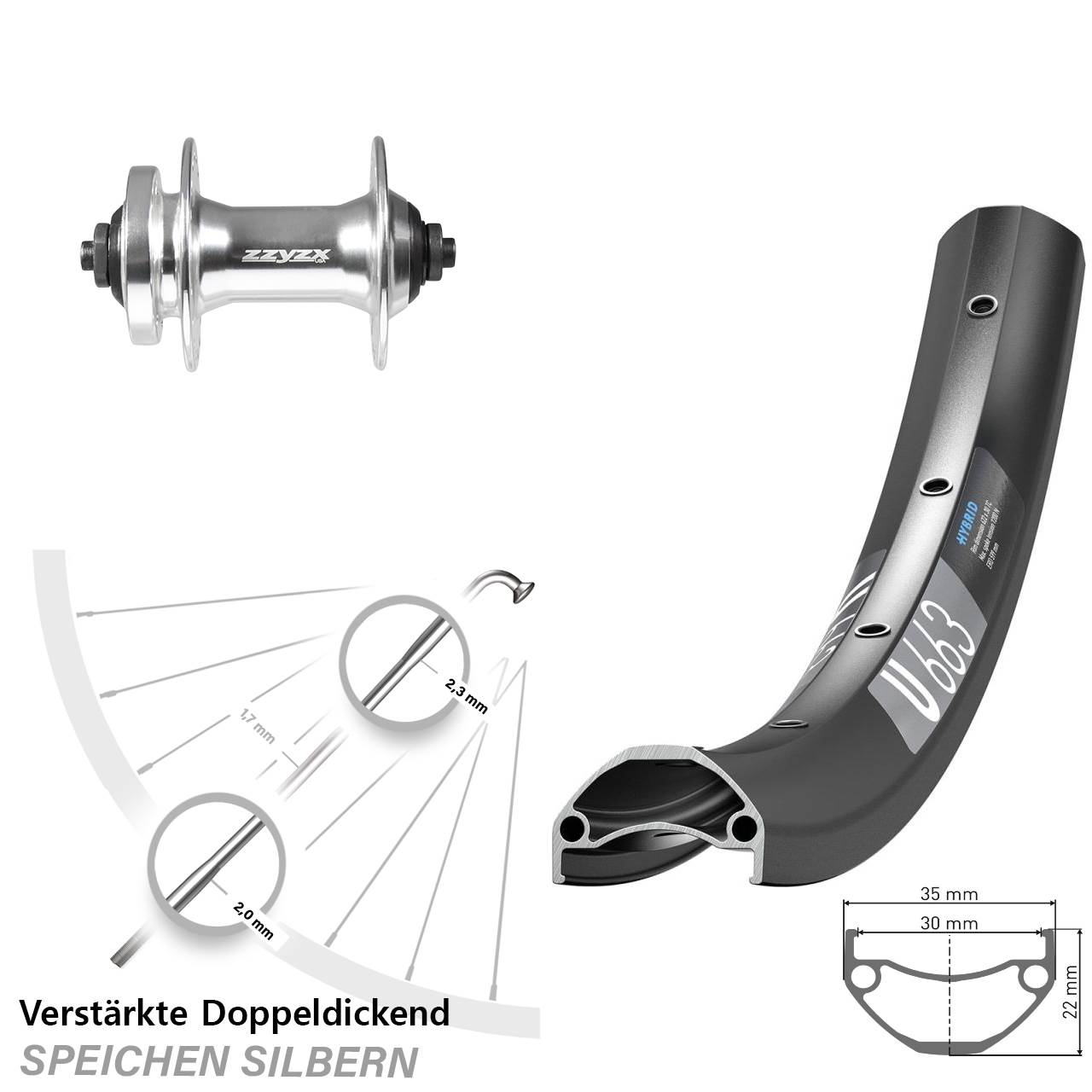 DT Swiss U663 Formula DC21 27,5 Zoll Vorderrad 6-Loch QR