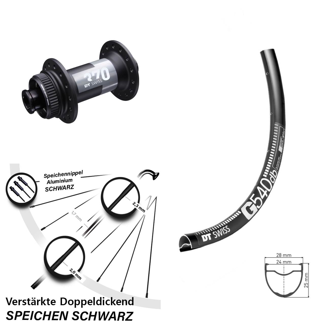 DT Swiss G 540-370 29 Zoll Centerlock Vorderrad 15x100