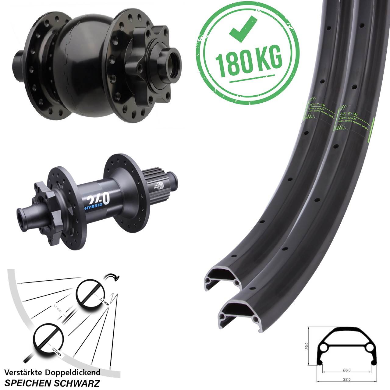29 Zoll/20 Zoll KX Evo SON 28 DT Swiss 240 Hybrid Micro Spline Disc 15x110/148