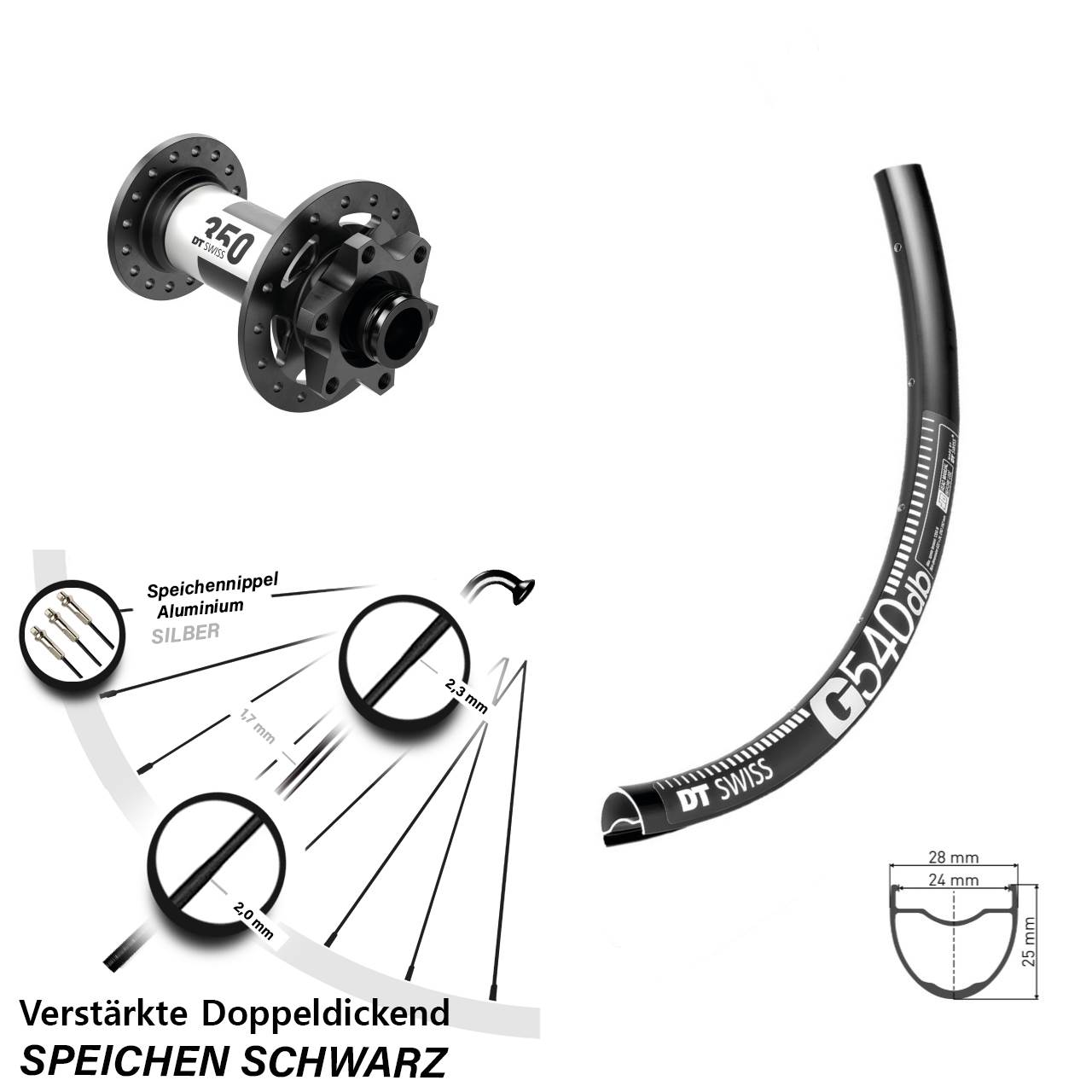 Vorderrad 6-Loch 12x100 27,5 Zoll DT Swiss G 540-350