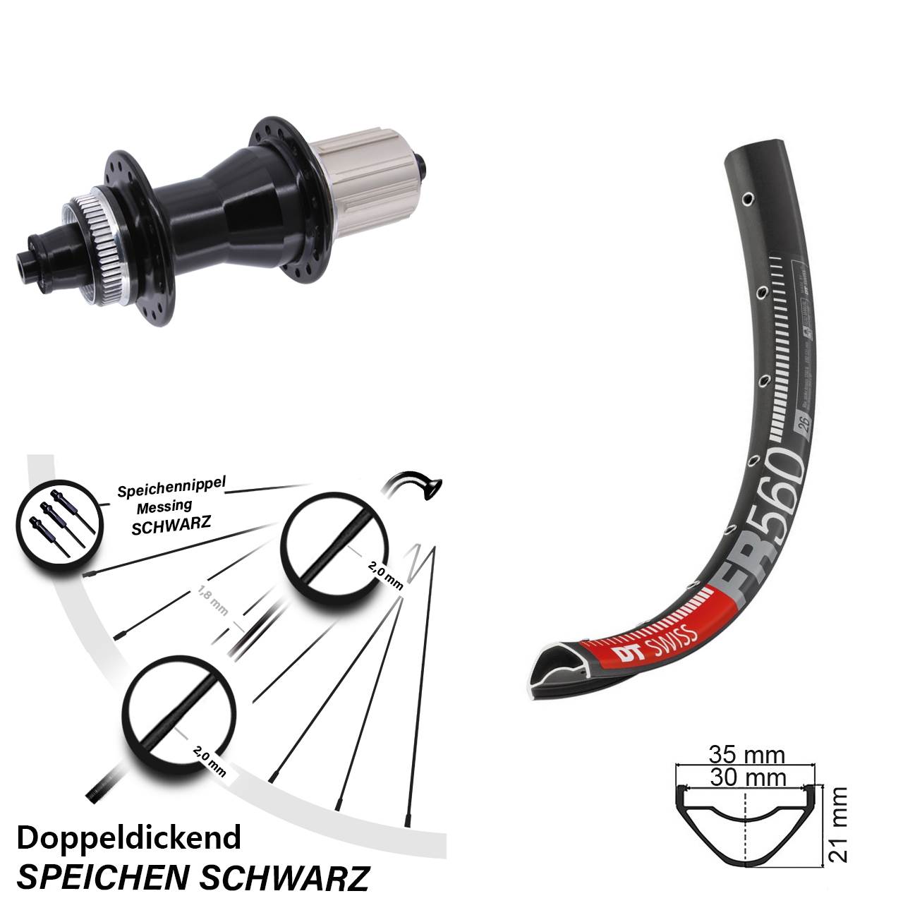 DT Swiss FR560 Novatec CL135 26 Zoll Centerlock Hinterrad QR 8-12 fach