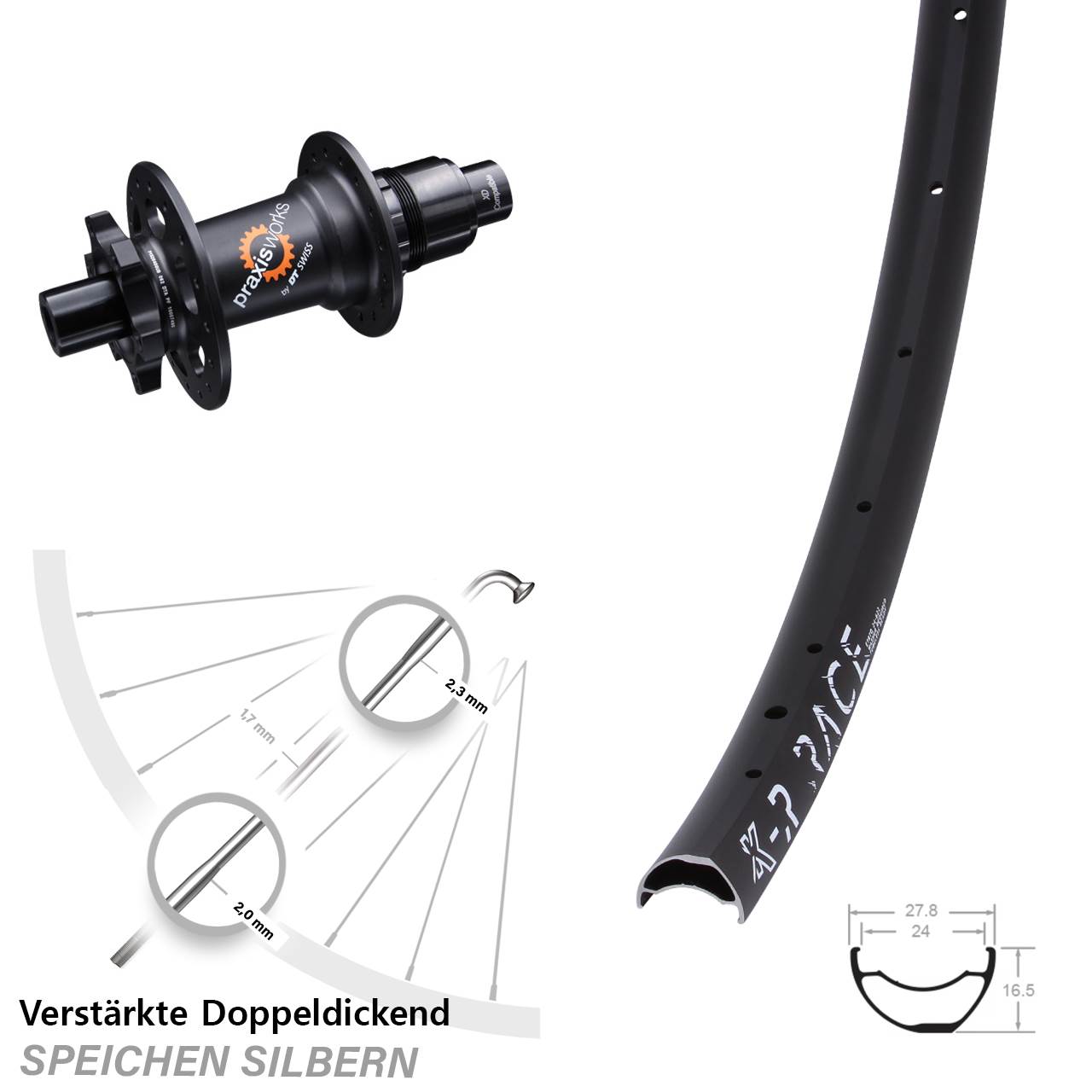 KX-R Race DT Swiss 350 SL Disc Laufrad 12x142 XD