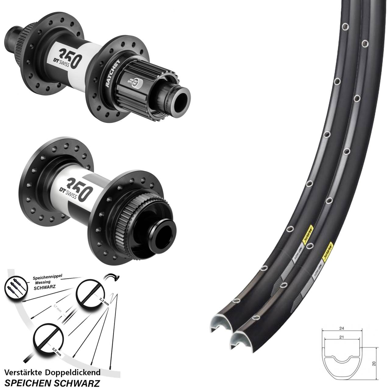 Mavic XC621 DT Swiss 350 29 Zoll Disc Laufrad-Satz 12x100/142 Micro Spline