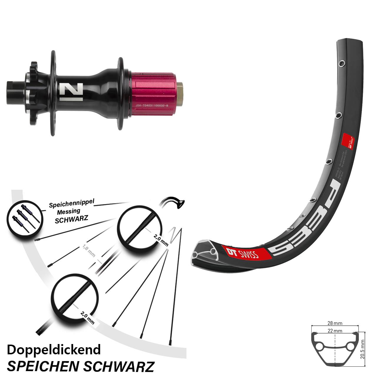 Disc Hinterrad 12x142 26 Zoll DT Swiss 533d Novatec D792 8-12 fach