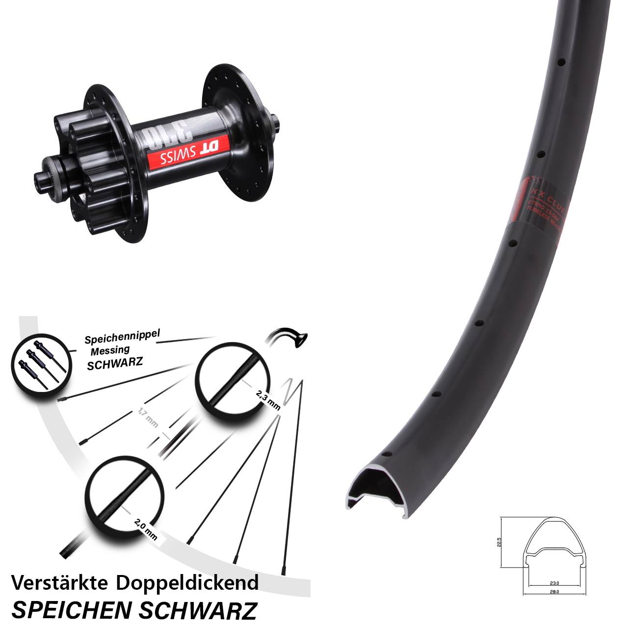 Disc Laufrad für Schnellspanner 26 Zoll KX Clue DT Swiss 370