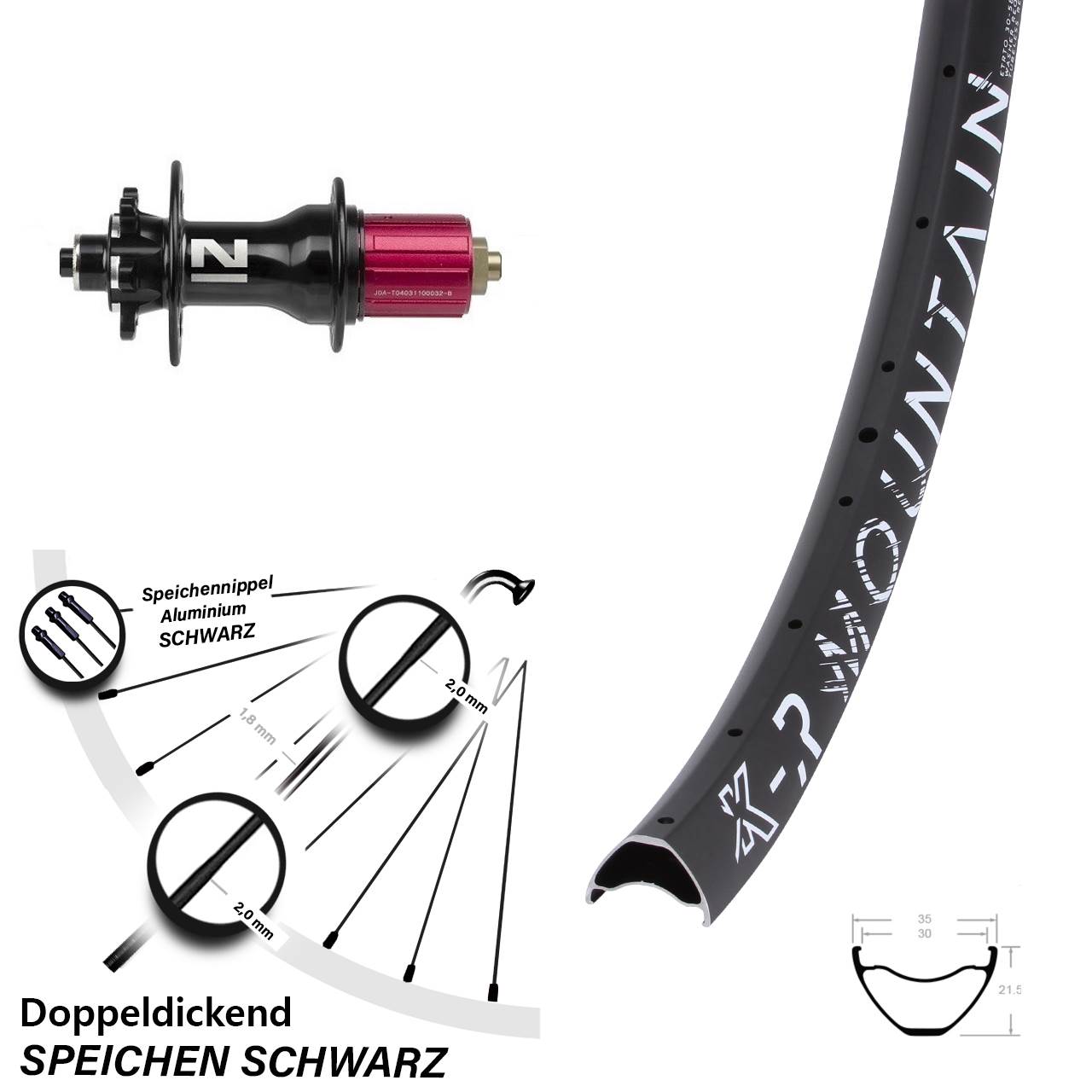 KX-R Mountain Novatec D792SB 27,5 Zoll Disc Laufrad QR 8-12 fach HG