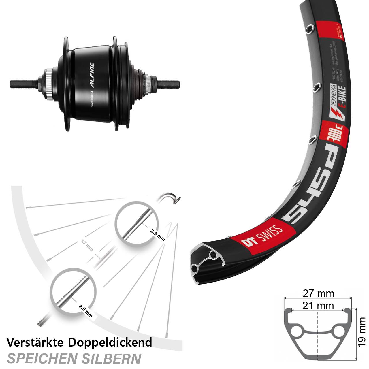 Shimano Alfine 8-Gang Hinterrad DT Swiss 545 28 Zoll
