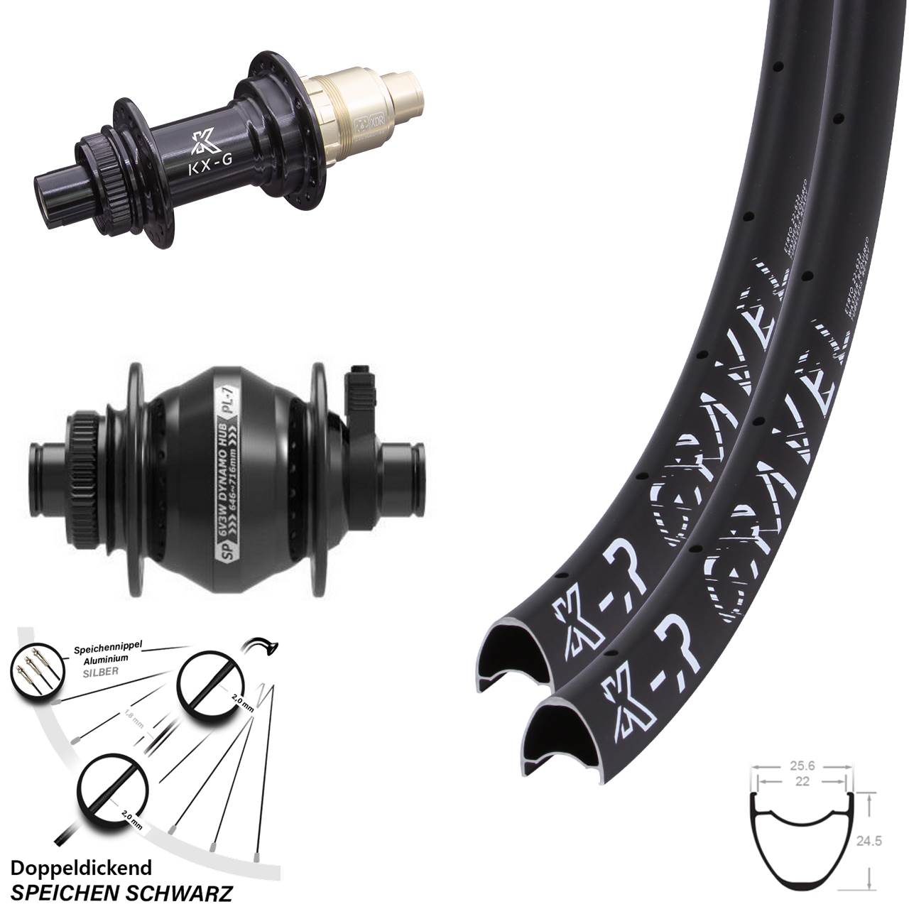 Disc Laufradsatz 28-29 Zoll KXR-G Gravel Shutter PL-7 XDR 12x100/142