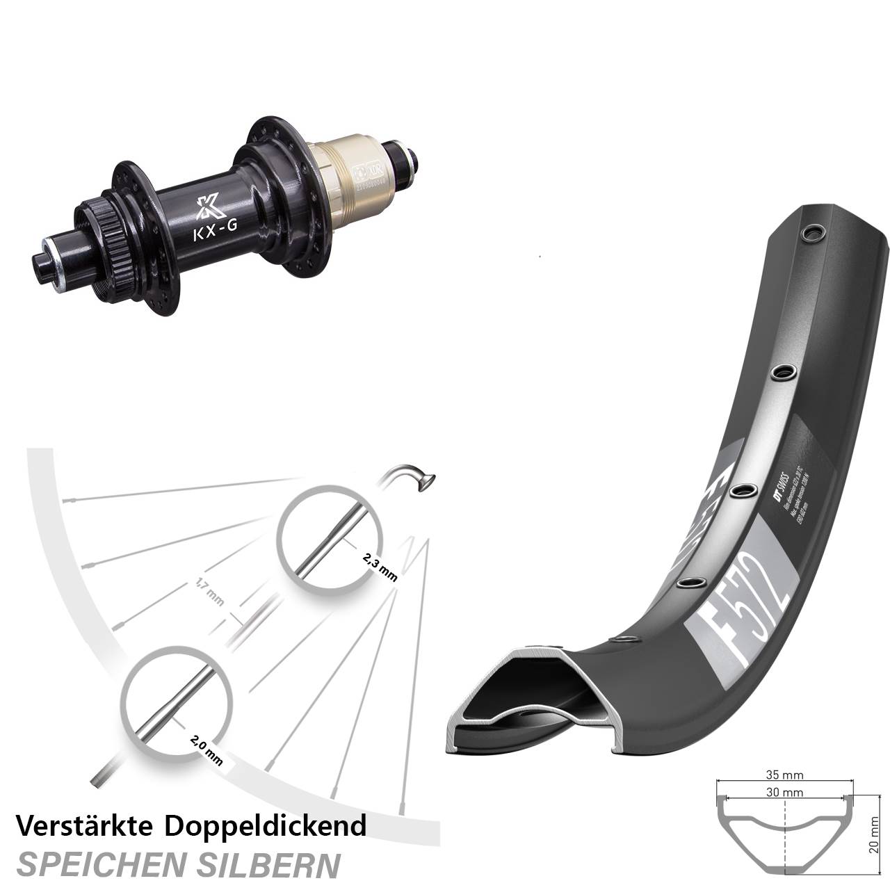 Centerlock Hinterrad QR 29 Zoll DT Swiss F572 KX-G XDR