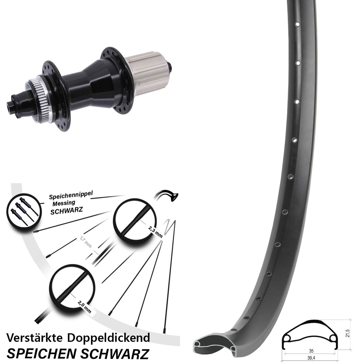 Ambrosio E35 Novatec CL-135 29 Zoll Centerlock Hinterrad für Schnellspanner 8-12 fach HG