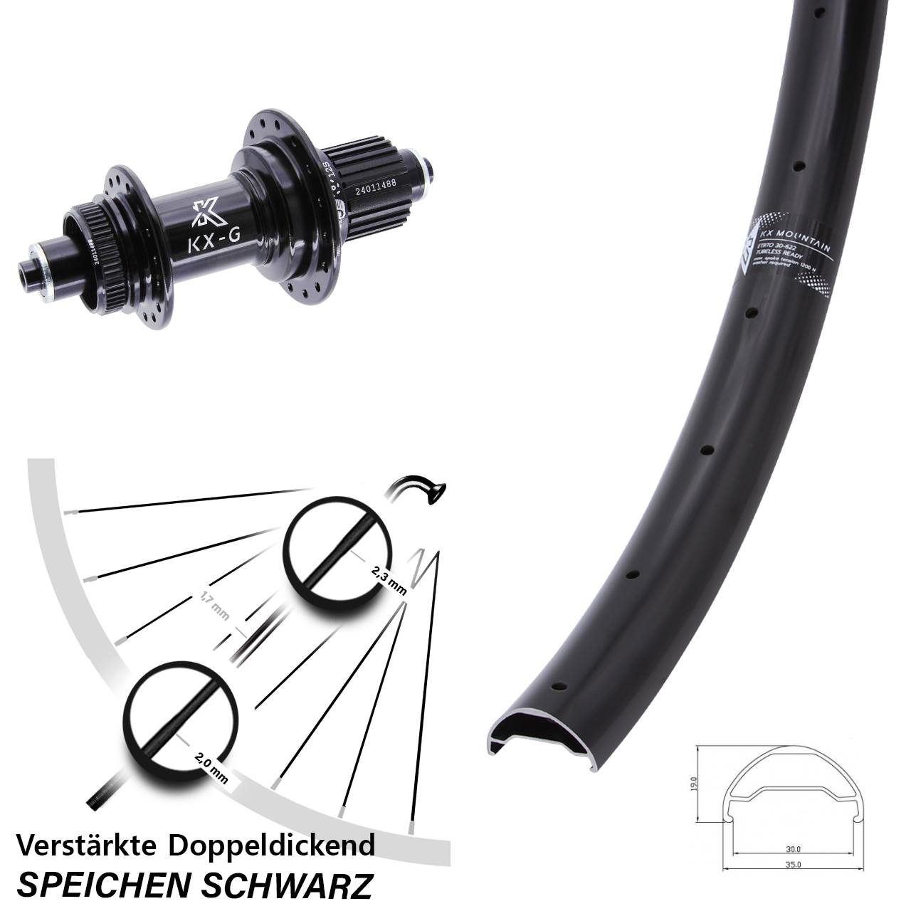 Disc Hinterrad für Schnellspanner 29 Zoll KX-G Mountain Shimano Micro Spline