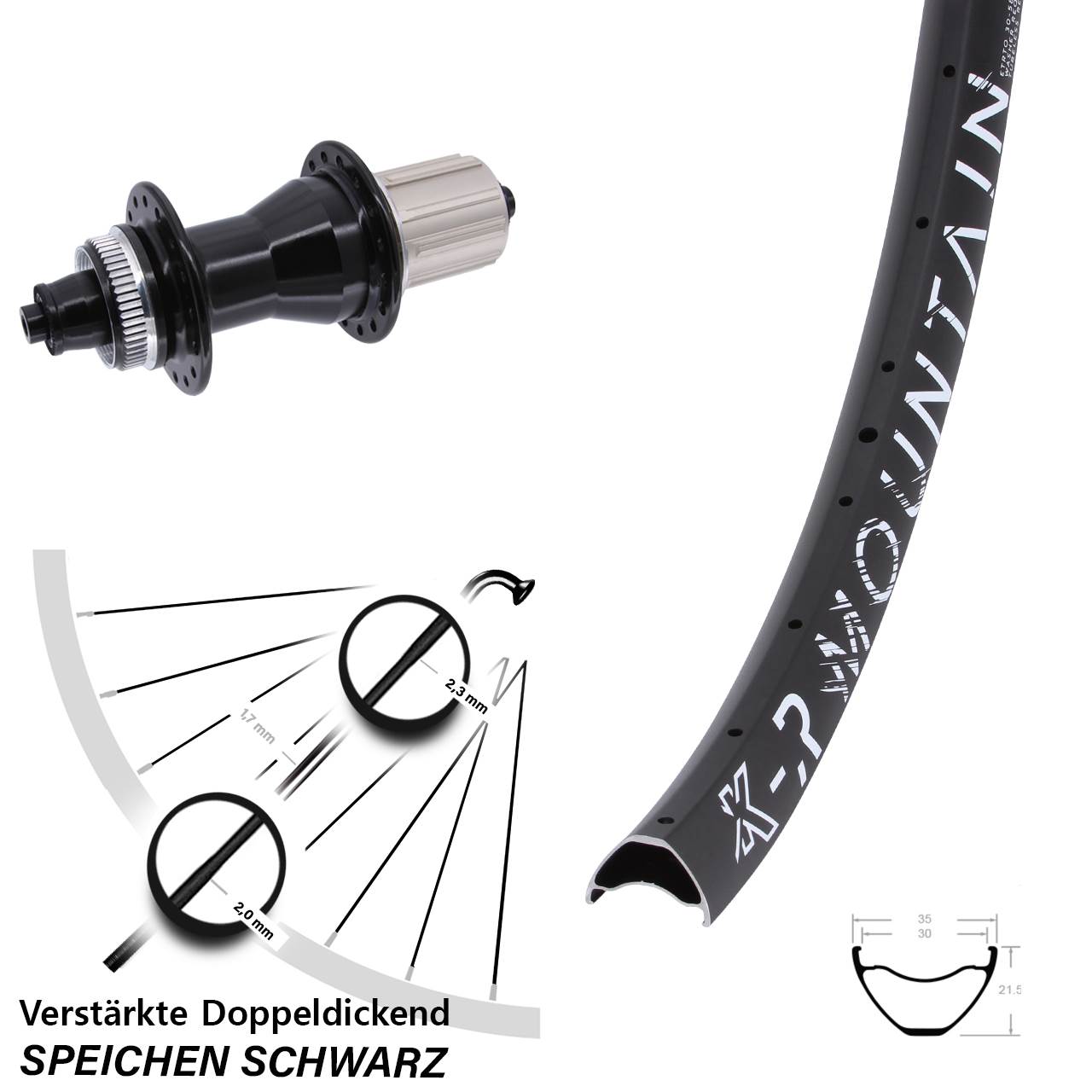 Centerlock Hinterrad für Schnellspanner 27,5 Zoll KX-R Mountain Novatec CL-135 8-12 fach