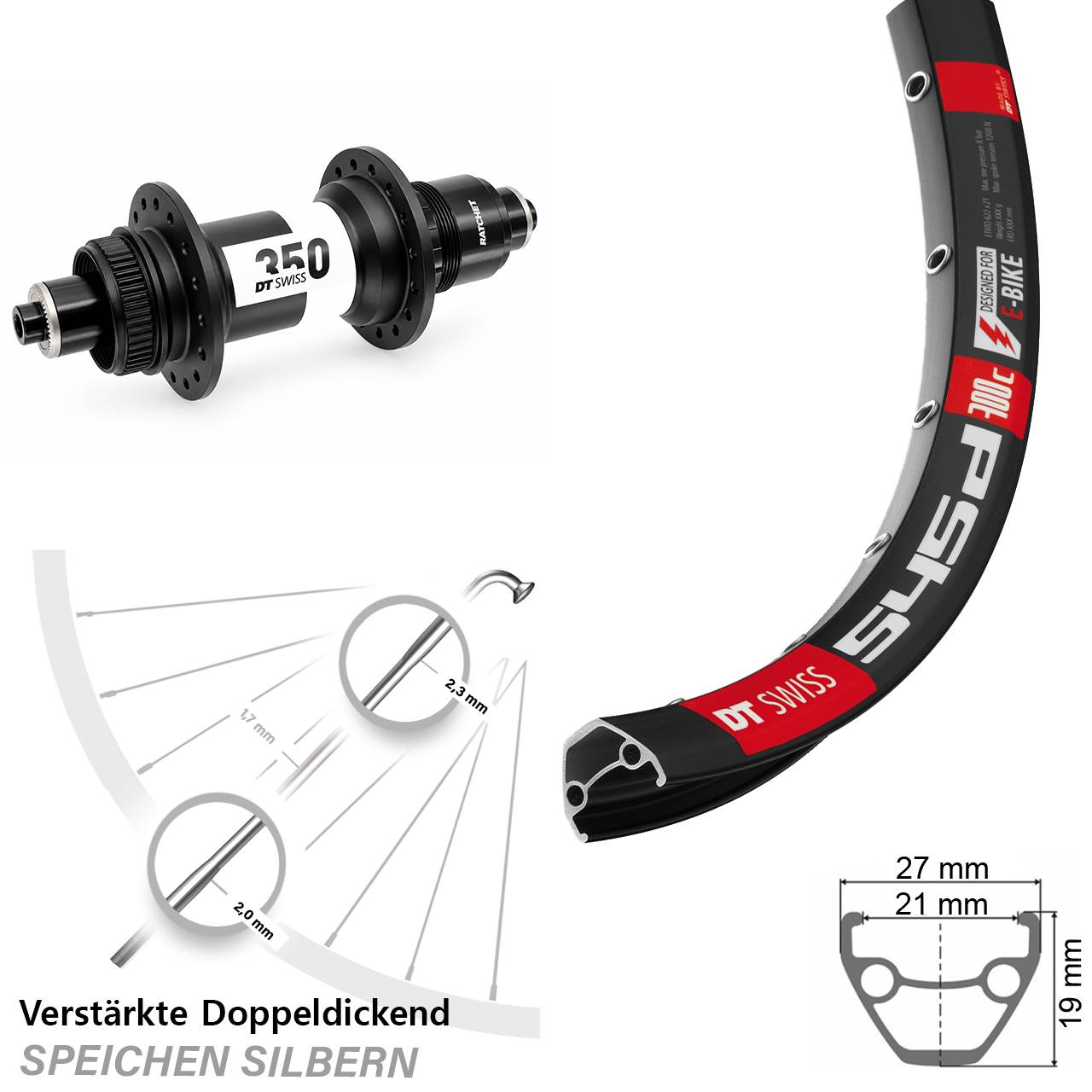 Disc Laufrad 28 Zoll DT Swiss 545-350 XD QR