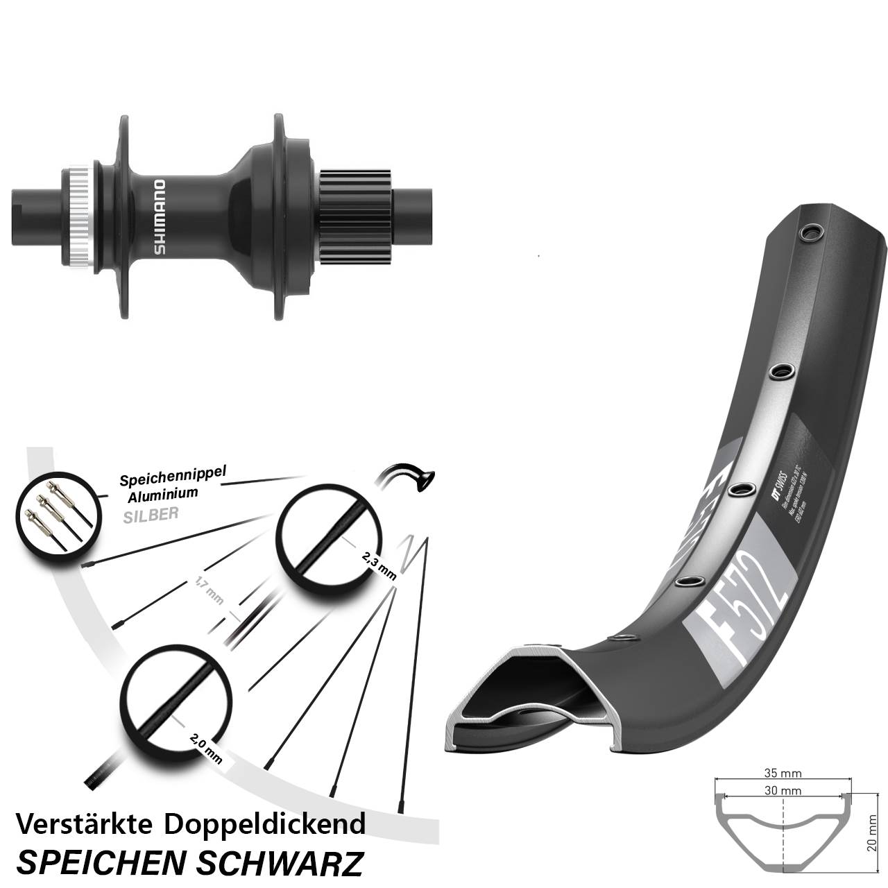 Hinterrad Centerlock 29 Zoll DT Swiss F572 Shimano FH-MT410 Micro Spline 12x142