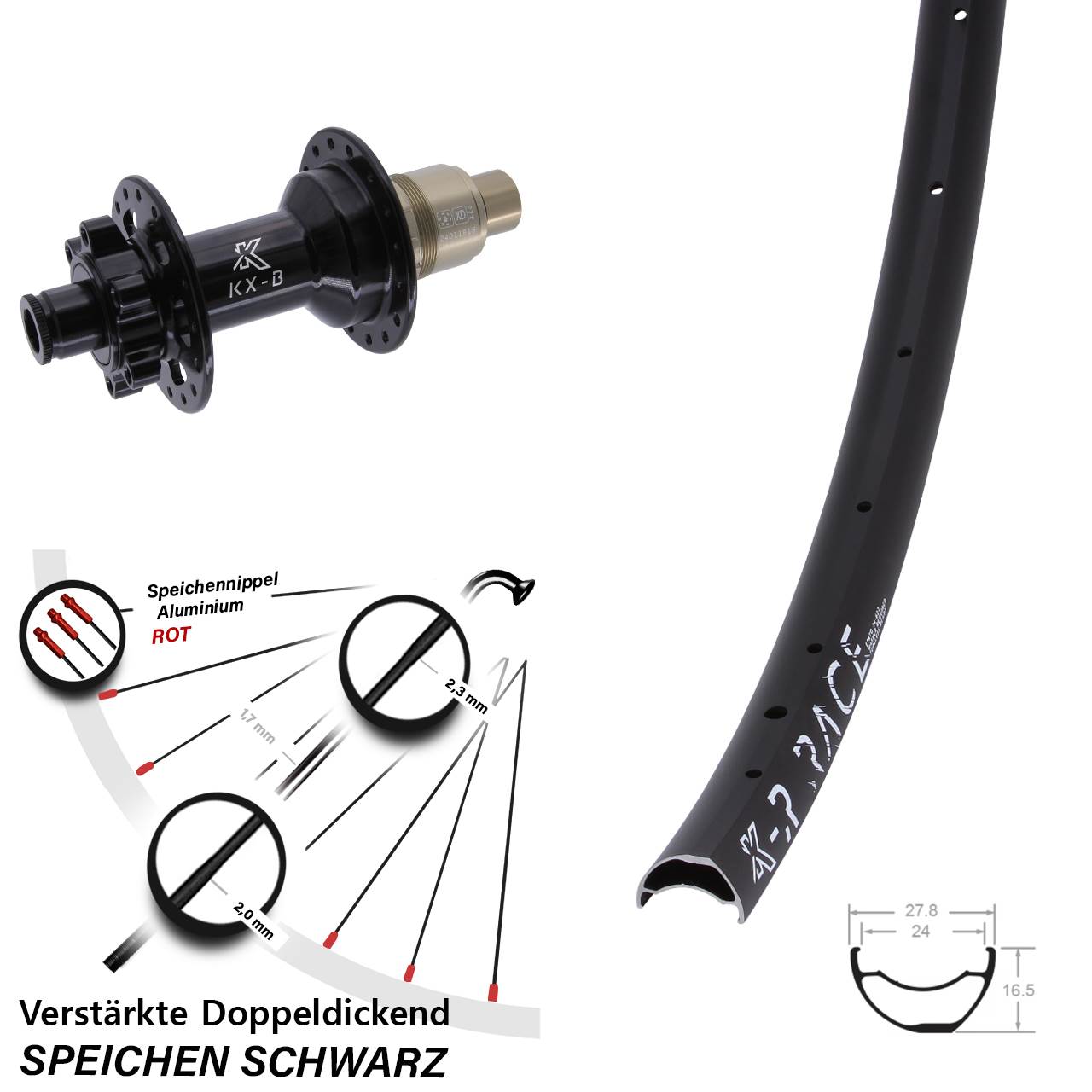 KXR-B Race Laufrad 12x148 Boost SRAM XD