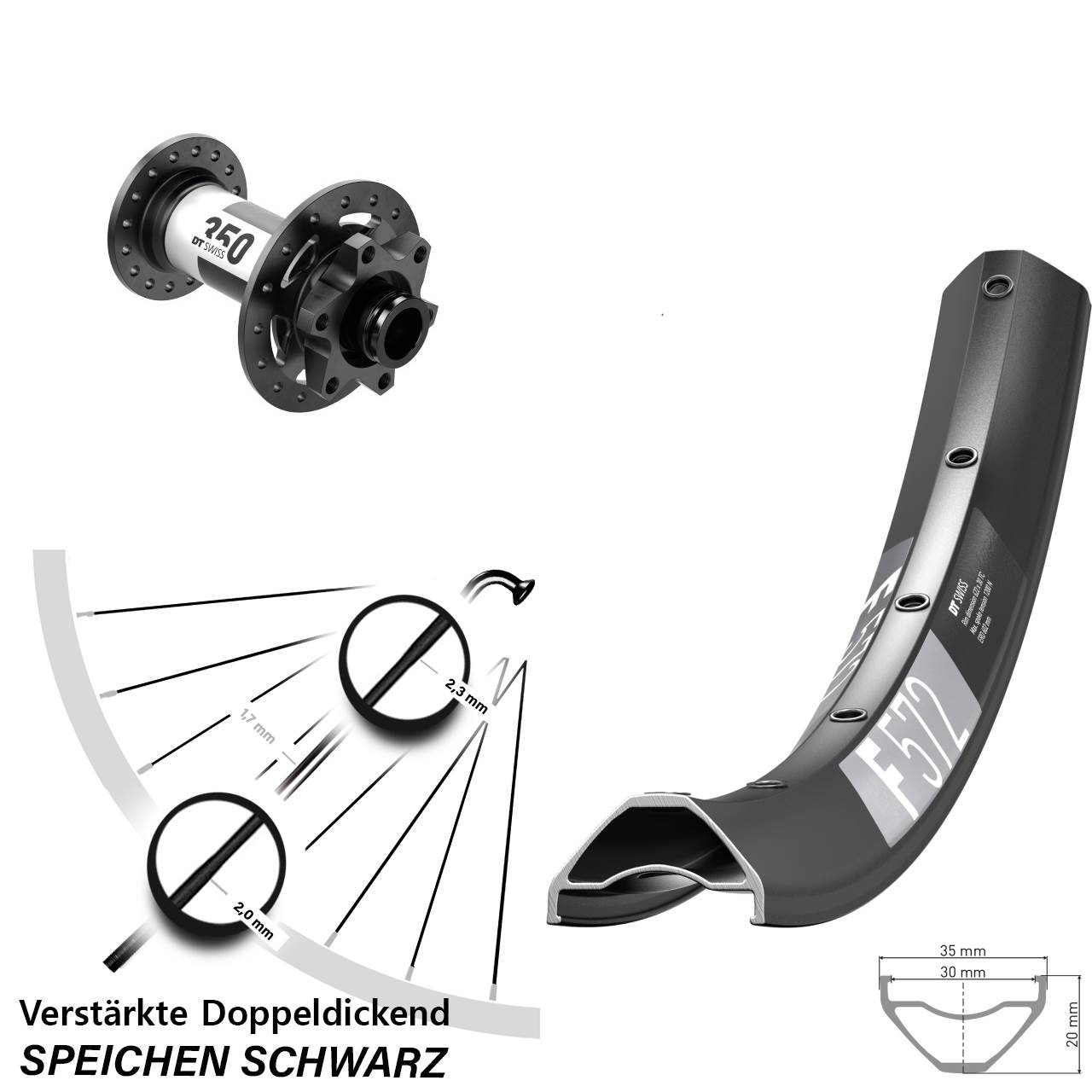 Disc Vorderrad 27,5 Zoll DT Swiss F572-350 15x100