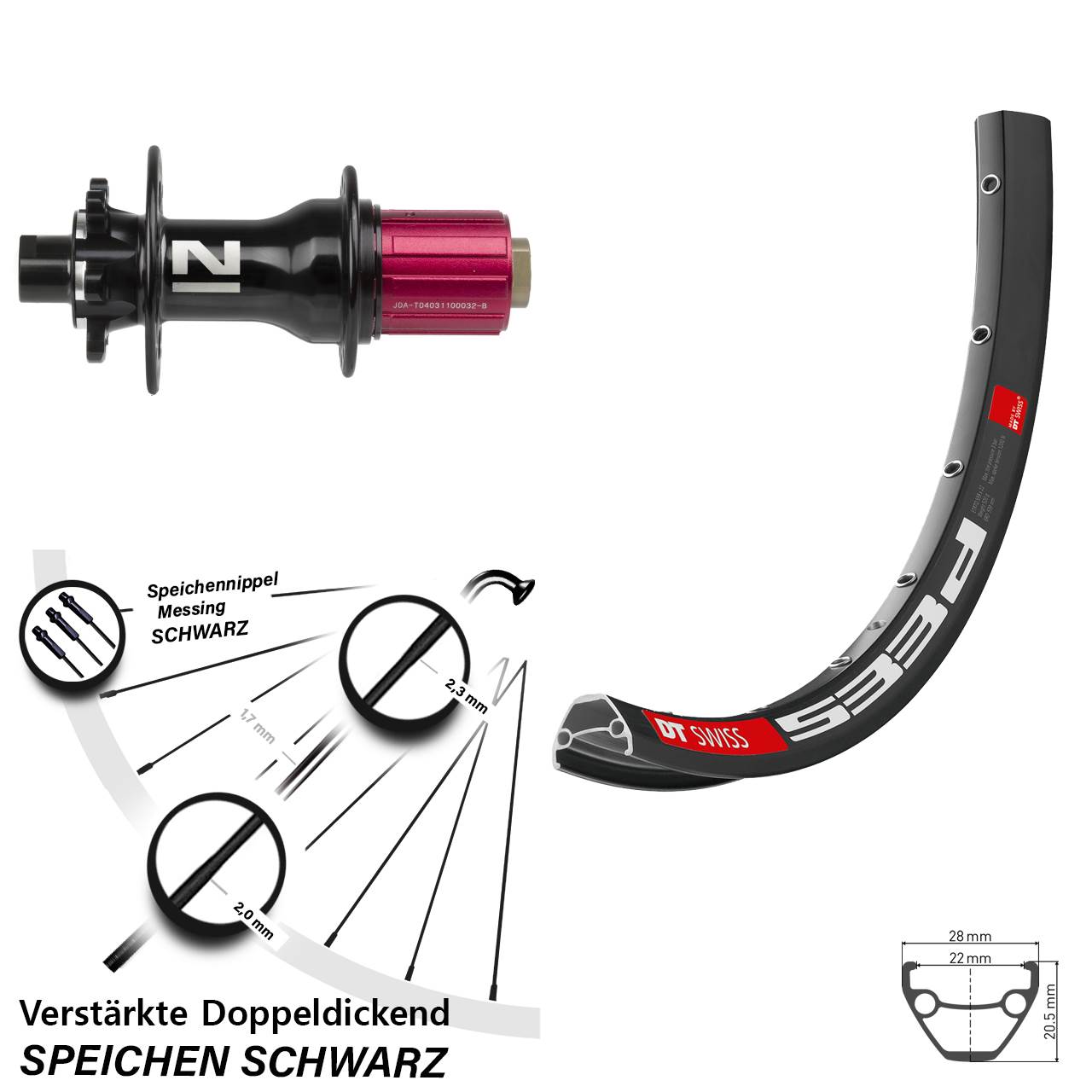 650B DT Swiss 533 D Novatec D792 6-Loch Hinterrad 12x142 8-12 fach