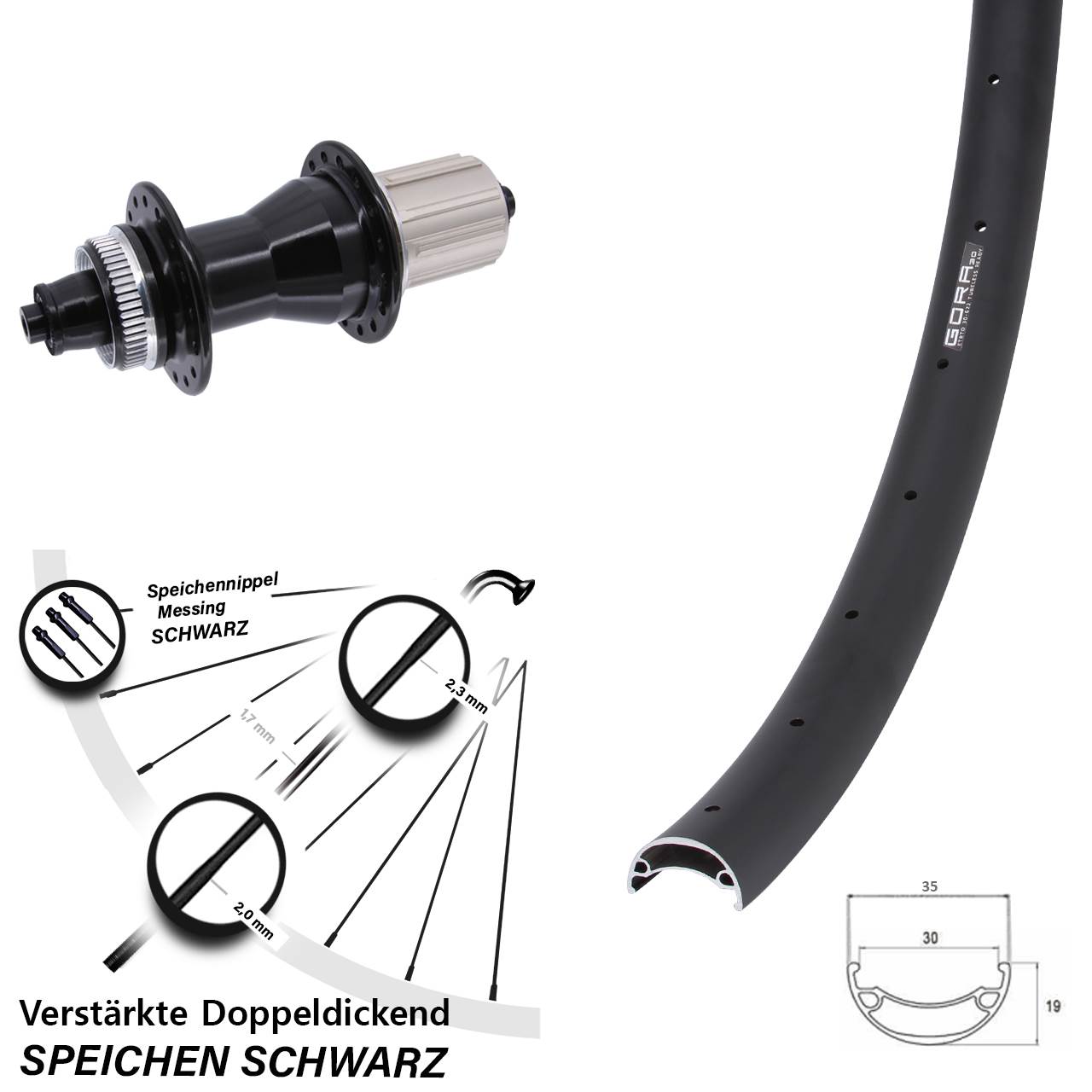 26 Zoll Gora 30 Novatec CL135 Disc Laufrad für Schnellspanner 8-12 fach HG
