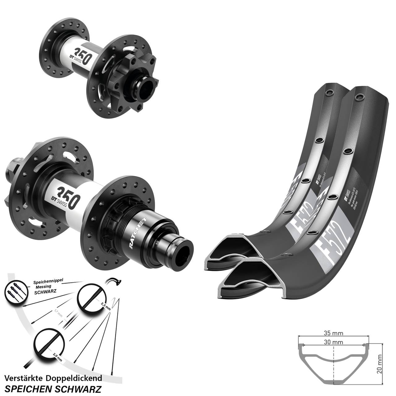 DT Swiss F572 350 29 Zoll Disc Laufradsatz 15x100 12x142 SRAM XD