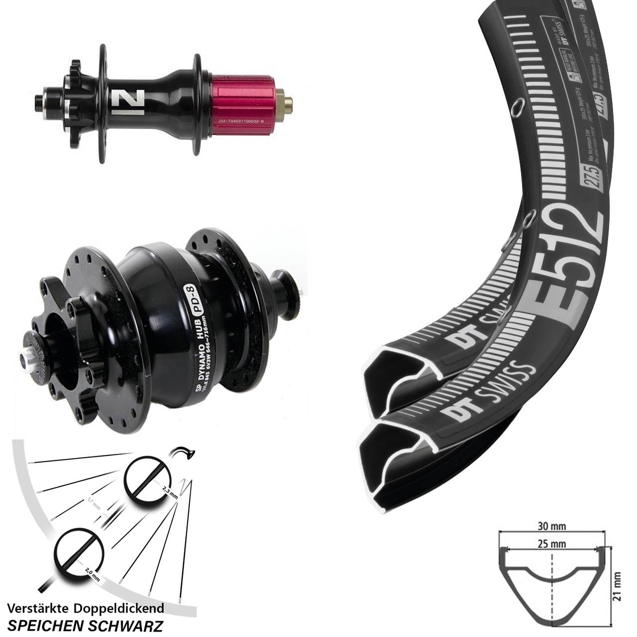 DT Swiss E512 Novatec D792SB SP PD-8 Disc 29 Zoll Laufradsatz QR 8-12 fach HG