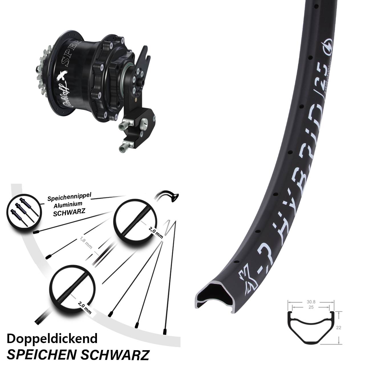 28-29 Zoll Laufrad Rohloff Speedhub CC OEM2 KX-R Hybrid 25