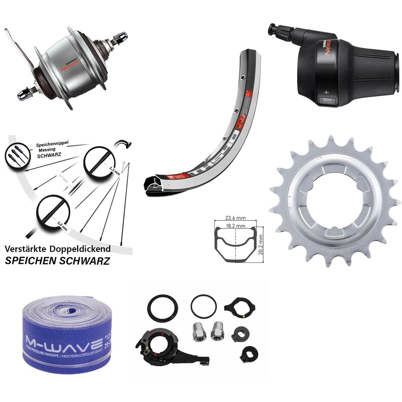 28 Zoll DT Swiss TK540 Hinterrad Shimano Nexus 8 Gang mit Rücktrittbremse