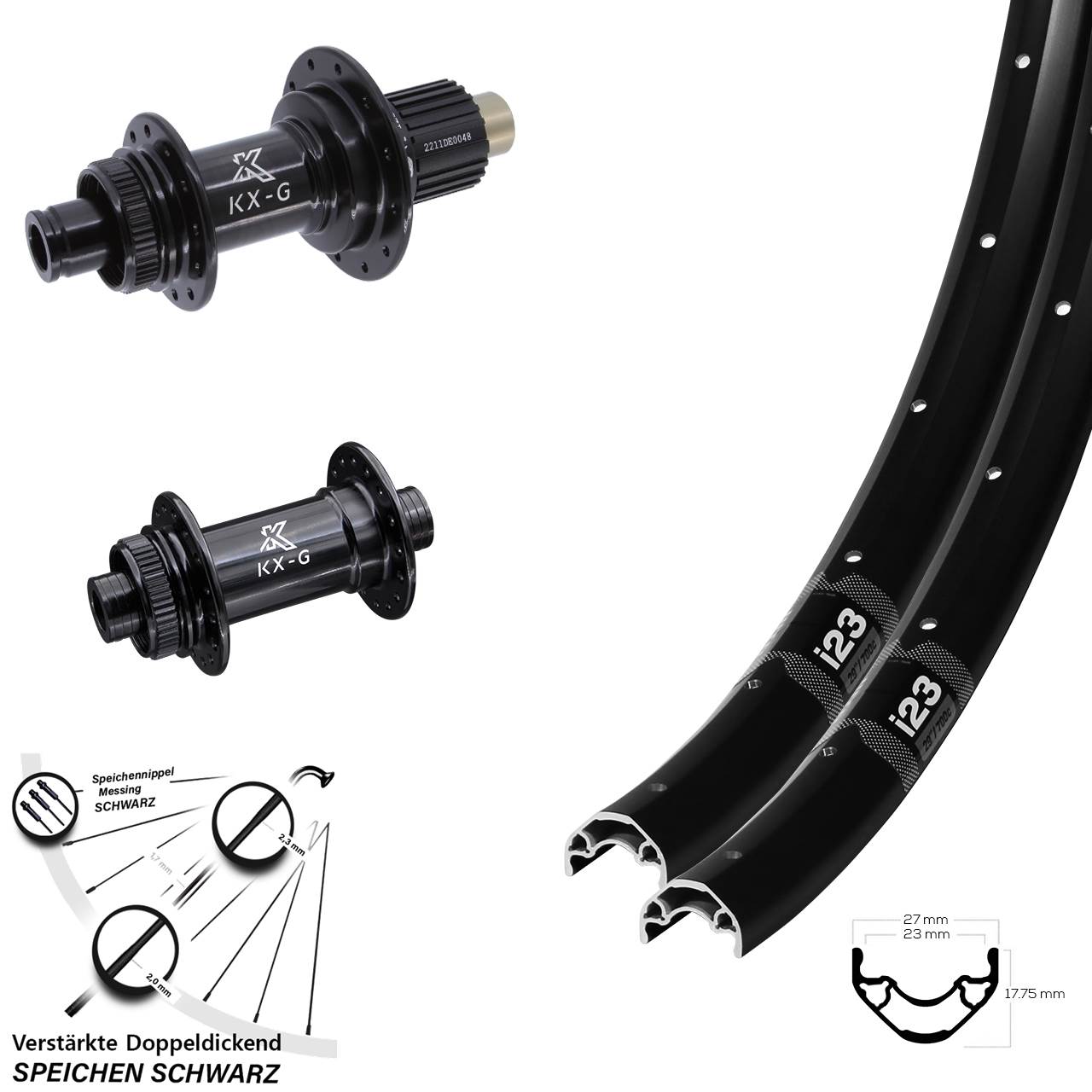 29 Zoll WTB i23 KX-G Disc Laufradsatz 12x100/142 Shimano Micro Spline