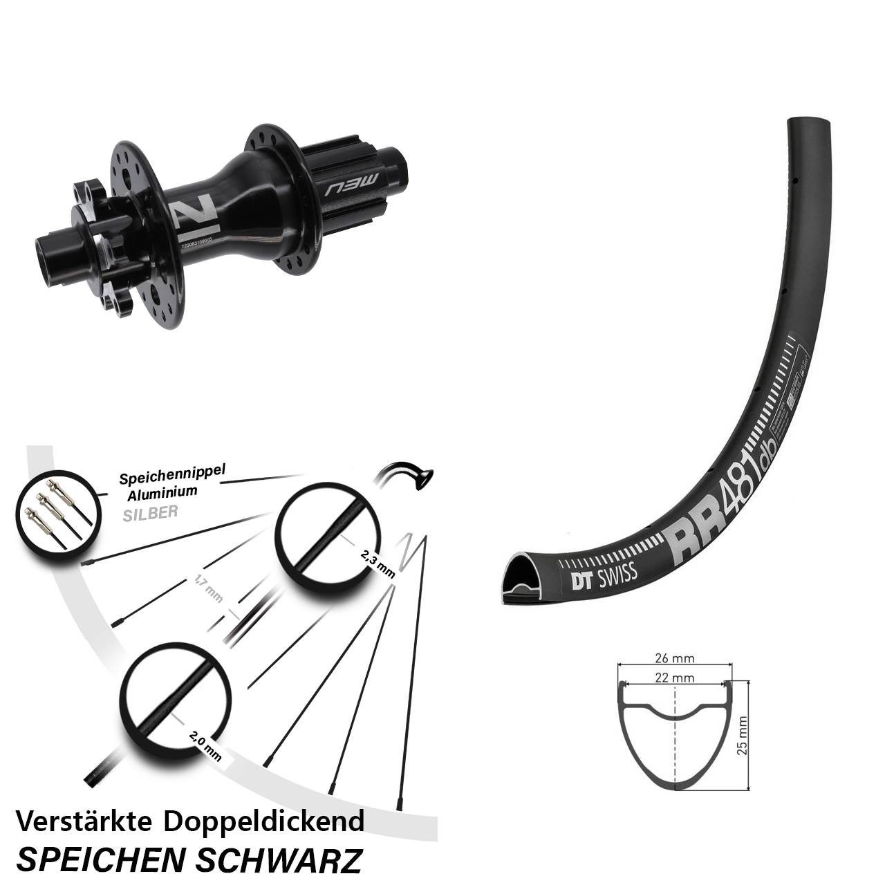 Disc Hinterrad 28 Zoll DT Swiss RR 481 Novatec Superlight Campa N3W 12x142
