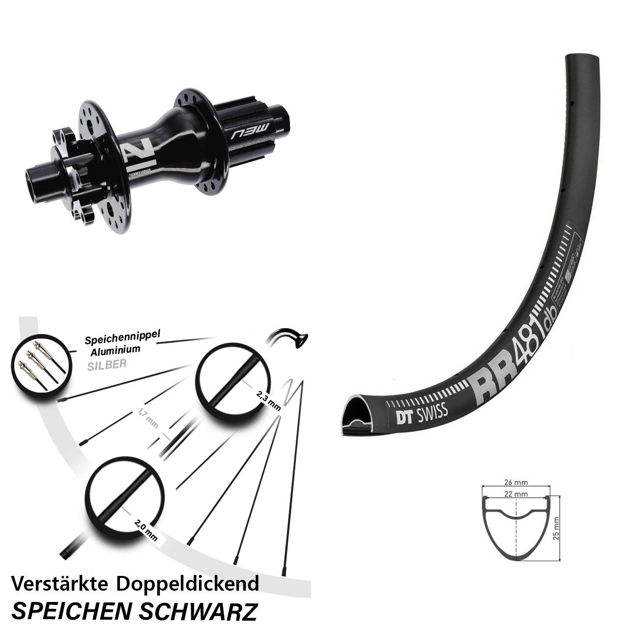 Disc Hinterrad 28 Zoll DT Swiss RR 481 Novatec Superlight Campa N3W 12x142