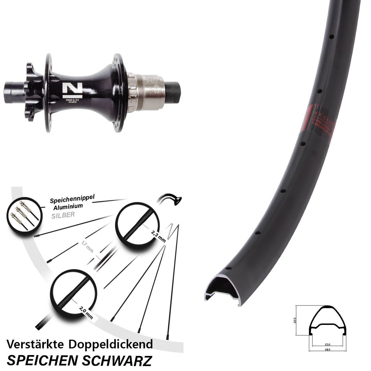 6-Loch Hinterrad 28-29 Zoll KX Clue Novatec D462 SRAM XD 12x148