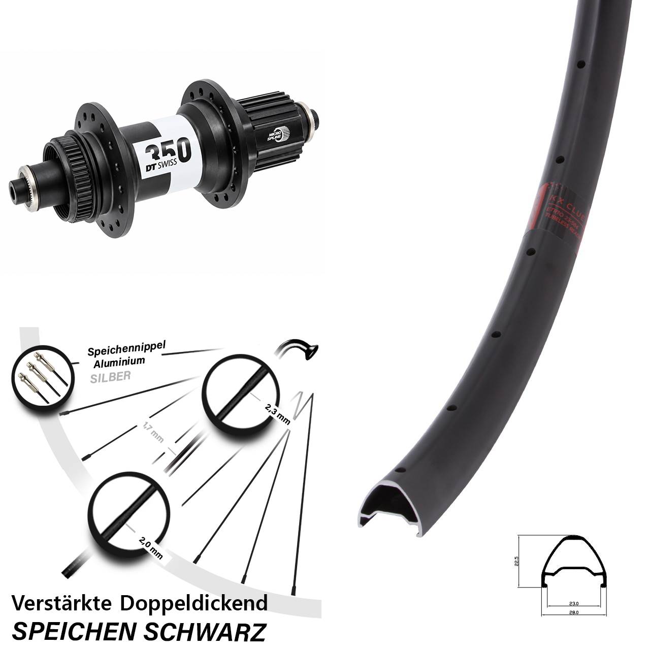 KX Clue DT Swiss 350 Ratchet 36 29 Zoll Disc Laufrad für Schnellspanner Micro Spline